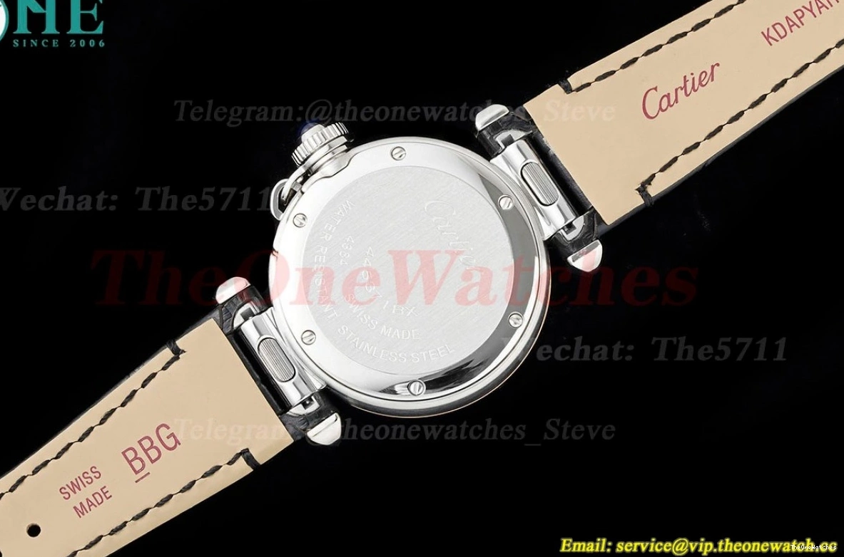 Cartier 30mm AF Dial Ladies Quartz De RG LE White Black Pasha 0303